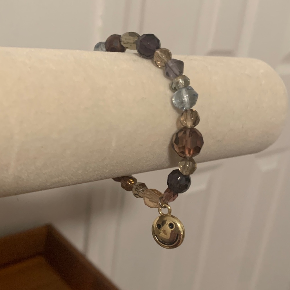 Amber Brown Beaded Bracelet